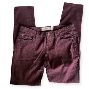 H&M maroon corduroy skinny jeans size 8